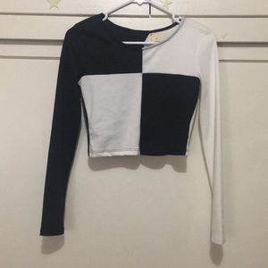 NWT Black and White Crop Top